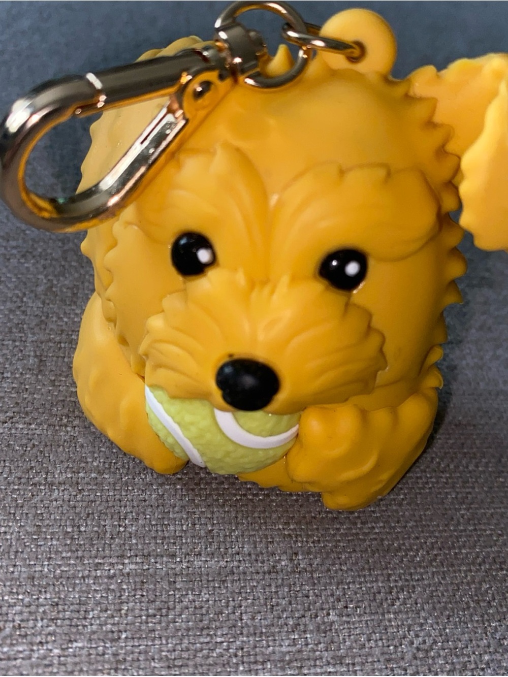Bath & Body Works Pocketbac Yellow Dog Tennis Ball Sanitizer Holder Purse Charm